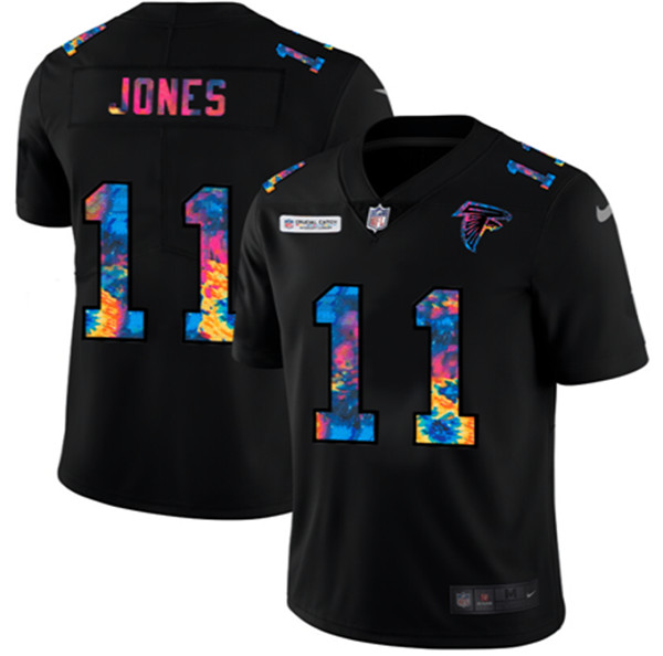 Men's Atlanta Falcons #11 Julio Jones Black NFL 2020 Crucial Catch Limited Stitched Jersey Men's Atlanta Falcons #11 Julio Jones Black NFL 2020 Crucial Catch Limited Stitched Jersey